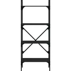 vidaXL Librería de 4 estantes madera ingeniería 56x31,5x138,5 cm Negro Online
