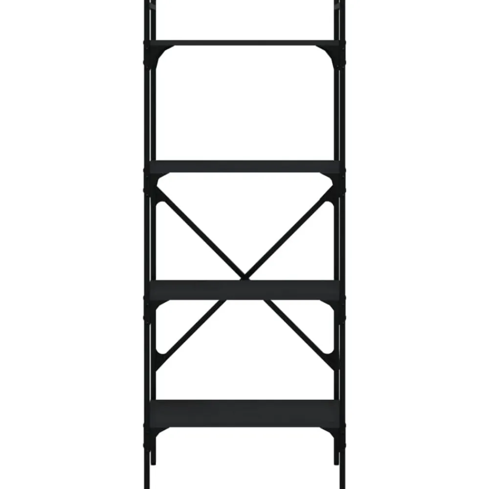 vidaXL Librería de 4 estantes madera ingeniería 56x31,5x138,5 cm Negro Online