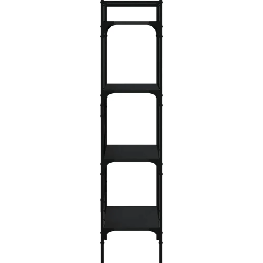vidaXL Librería de 4 estantes madera ingeniería 56x31,5x138,5 cm Negro Online
