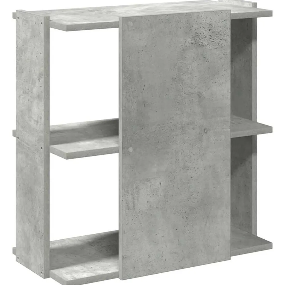 vidaXL Estanterías-Librería de 3 niveles madera gris hormigón 60x30x60 cm