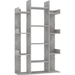 vidaXL Librería de madera contrachapada gris hormigón 86x25,5x140 cm Gris hormigón New