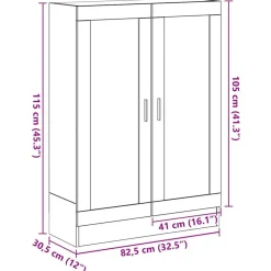 vidaXL Estanterías-Librería de 82,5x30,5x115 cm Madera de ingeniería