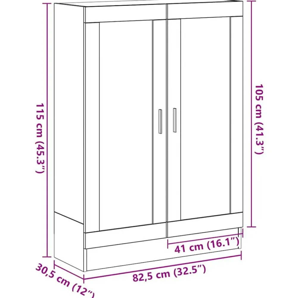 vidaXL Estanterías-Librería de 82,5x30,5x115 cm Madera de ingeniería