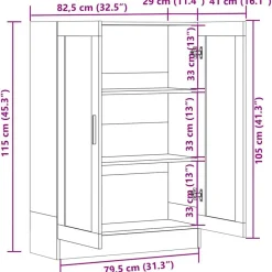 vidaXL Estanterías-Librería de 82,5x30,5x115 cm Madera de ingeniería