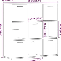 vidaXL Estanterías-Librería de 90x28x90 cm Madera de ingeniería