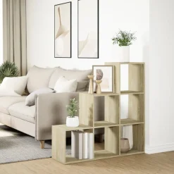 vidaXL Librería divisor 3 niveles madera 99x29x99 cm Roble Sonoma Clearance