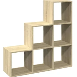 vidaXL Librería divisor 3 niveles madera 99x29x99 cm Roble Sonoma Clearance