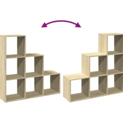 vidaXL Librería divisor 3 niveles madera 99x29x99 cm Roble Sonoma Clearance
