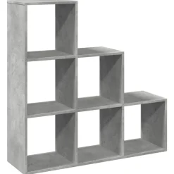 vidaXL Estanterías-Librería divisor 3 niveles madera gris hormigón 99x29x99 cm