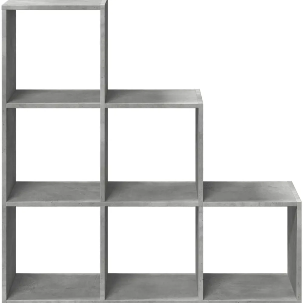 vidaXL Estanterías-Librería divisor 3 niveles madera gris hormigón 99x29x99 cm