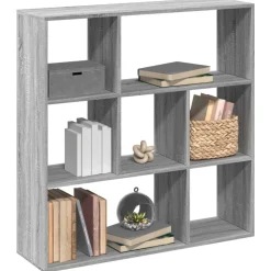 vidaXL Librería divisor madera ingeniería 102x29x103,5 cm Gris sonoma