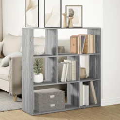 vidaXL Librería divisor madera ingeniería 102x29x103,5 cm Gris sonoma