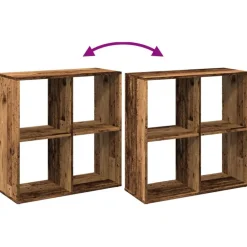 vidaXL Librería divisor madera ingeniería envejecida 69,5x29x69,5 cm Madera antigua Hot