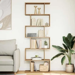 vidaXL Librería divisora 6 niveles madera 70x24x193 cm Roble artisan Sale