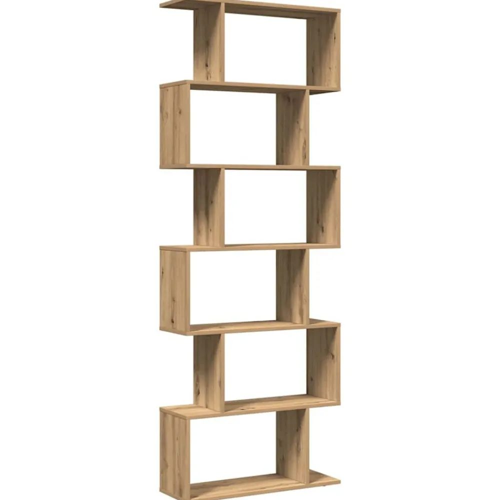 vidaXL Librería divisora 6 niveles madera 70x24x193 cm Roble artisan Sale