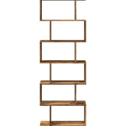 vidaXL Librería divisora 6 niveles madera envejecida 70x24x193 cm Madera antigua