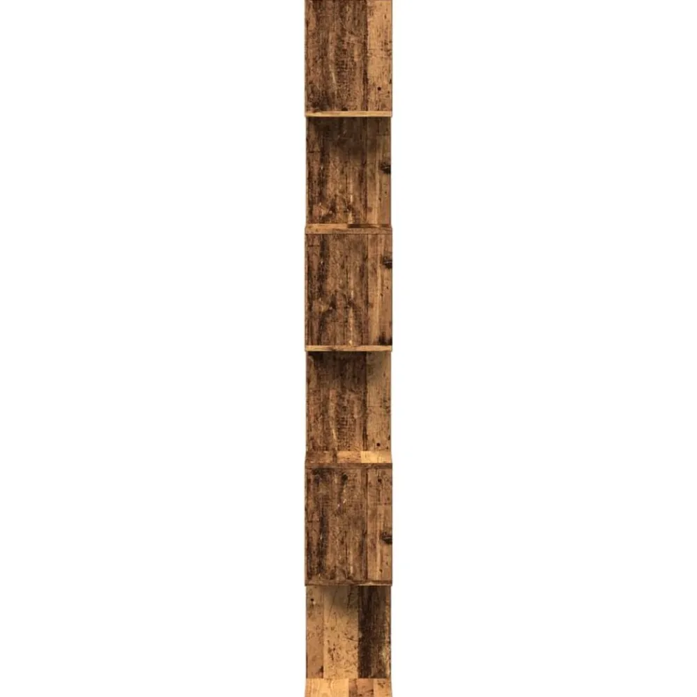 vidaXL Librería divisora 6 niveles madera envejecida 70x24x193 cm Madera antigua