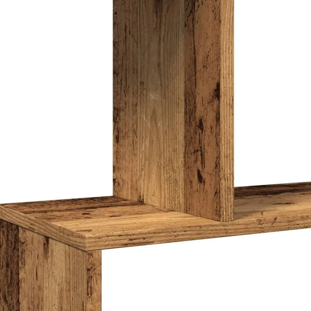 vidaXL Librería divisora 6 niveles madera envejecida 70x24x193 cm Madera antigua