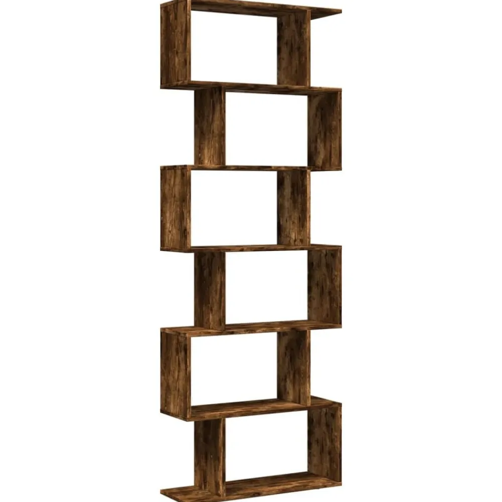vidaXL Estanterías-Librería divisora 6 niveles madera 70x24x193 cm