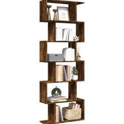 vidaXL Estanterías-Librería divisora 6 niveles madera 70x24x193 cm