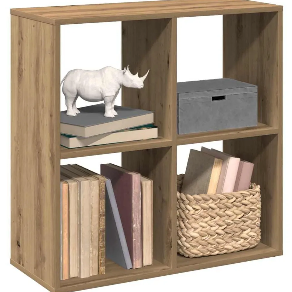 vidaXL Librería divisora madera 69,5x29x69,5 cm Roble artisan New