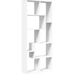 vidaXL Librería divisora madera ingeniería blanca 67x25x161,5 cm Blanco Sale