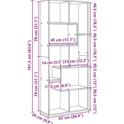 vidaXL Librería divisora madera ingeniería blanca 67x25x161,5 cm Blanco Sale