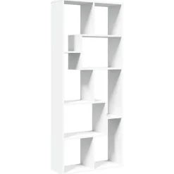 vidaXL Librería divisora madera ingeniería blanca 67x25x161,5 cm Blanco Sale
