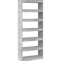 vidaXL Librería Gris Concreto 80 x 30 x 198 cm Madera de ingeniería Gris hormigón Discount