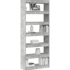 vidaXL Librería Gris Concreto 80 x 30 x 198 cm Madera de ingeniería Gris hormigón Discount