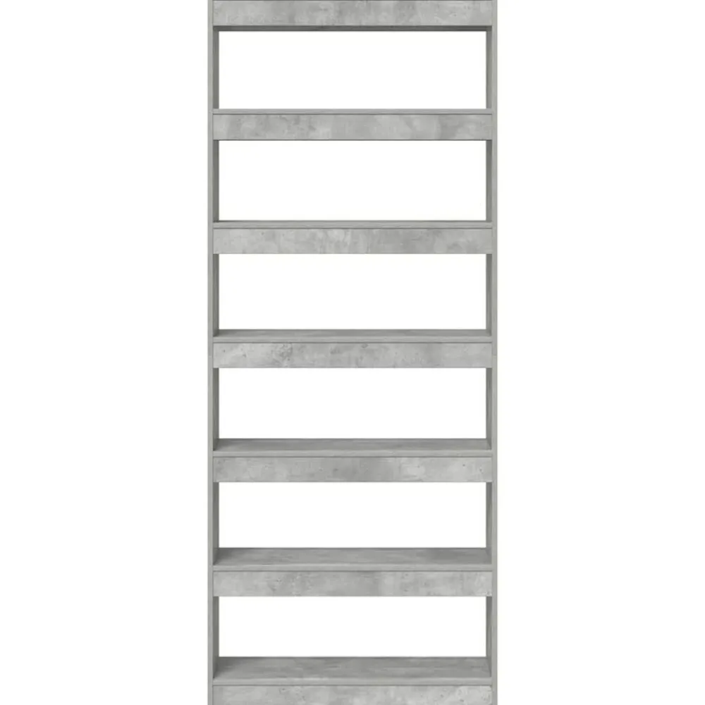 vidaXL Librería Gris Concreto 80 x 30 x 198 cm Madera de ingeniería Gris hormigón Discount