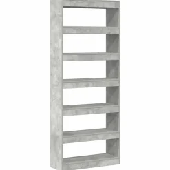 vidaXL Librería Gris Concreto 80 x 30 x 198 cm Madera de ingeniería Gris hormigón Discount