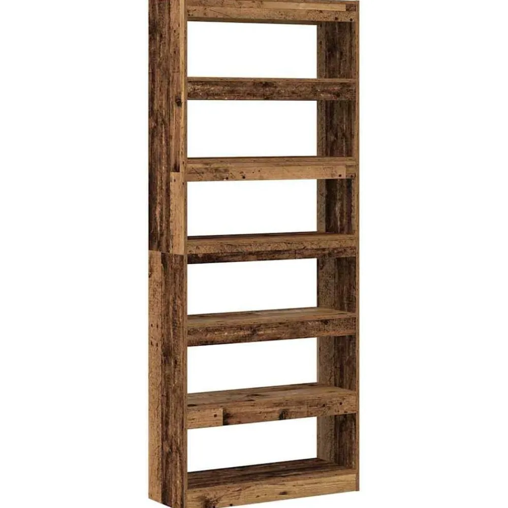 vidaXL Estanterías-Librería Madera vieja 80 x 30 x 198 cm Madera de ingeniería