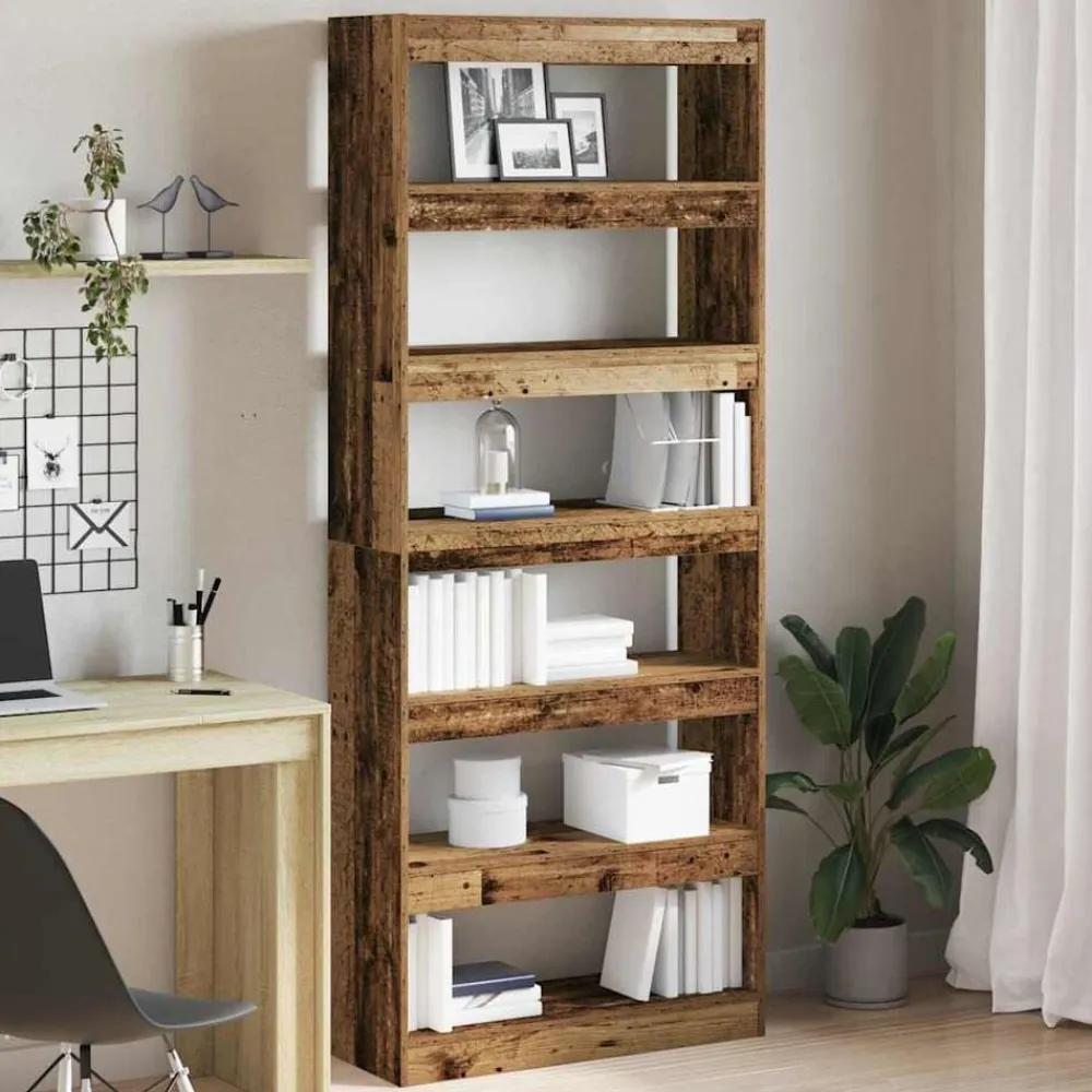 vidaXL Estanterías-Librería Madera vieja 80 x 30 x 198 cm Madera de ingeniería