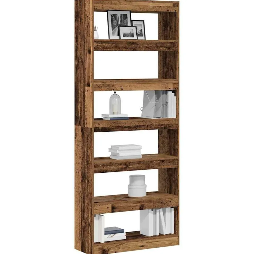 vidaXL Estanterías-Librería Madera vieja 80 x 30 x 198 cm Madera de ingeniería