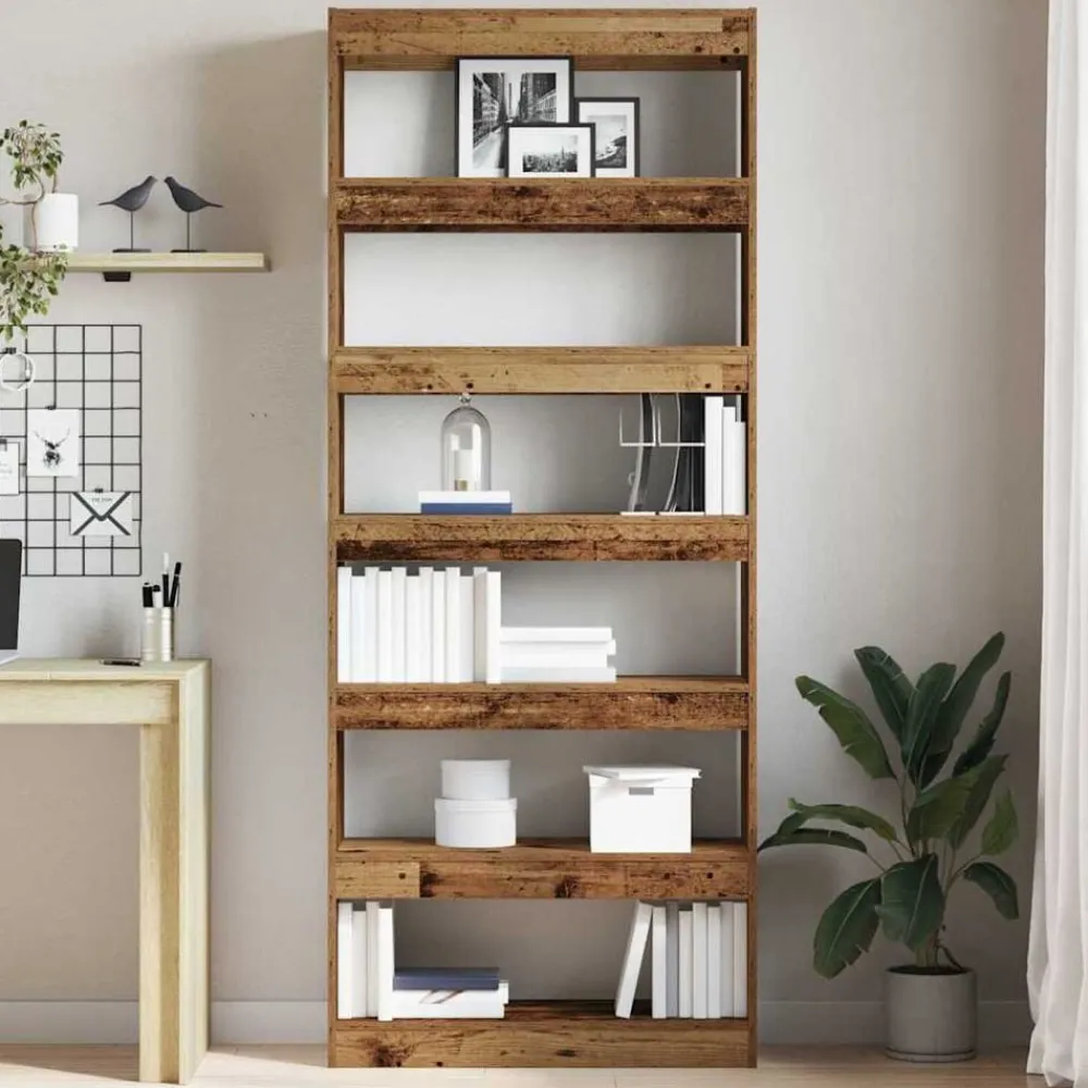 vidaXL Estanterías-Librería Madera vieja 80 x 30 x 198 cm Madera de ingeniería