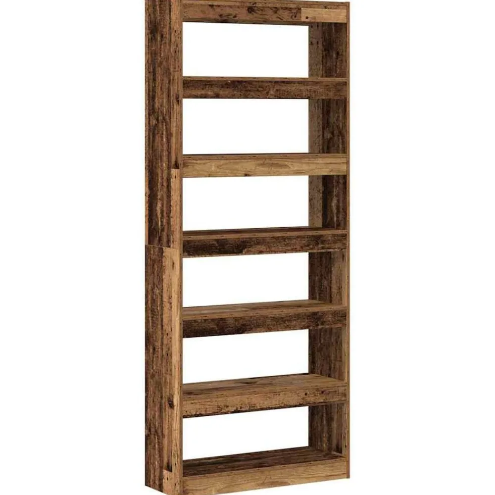 vidaXL Estanterías-Librería Madera vieja 80 x 30 x 198 cm Madera de ingeniería