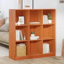 vidaXL Estanterías-Librería Marrón cera 104 x 33 x 110 cm Madera de pino macizo