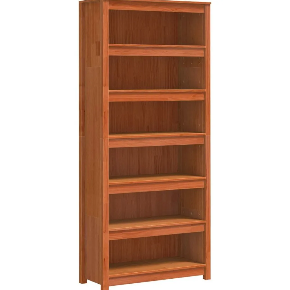 vidaXL Estanterías-Librería Marrón cera 80 x 35 x 183 cm Madera de pino macizo
