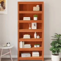 vidaXL Estanterías-Librería Marrón cera 80 x 35 x 183 cm Madera de pino macizo