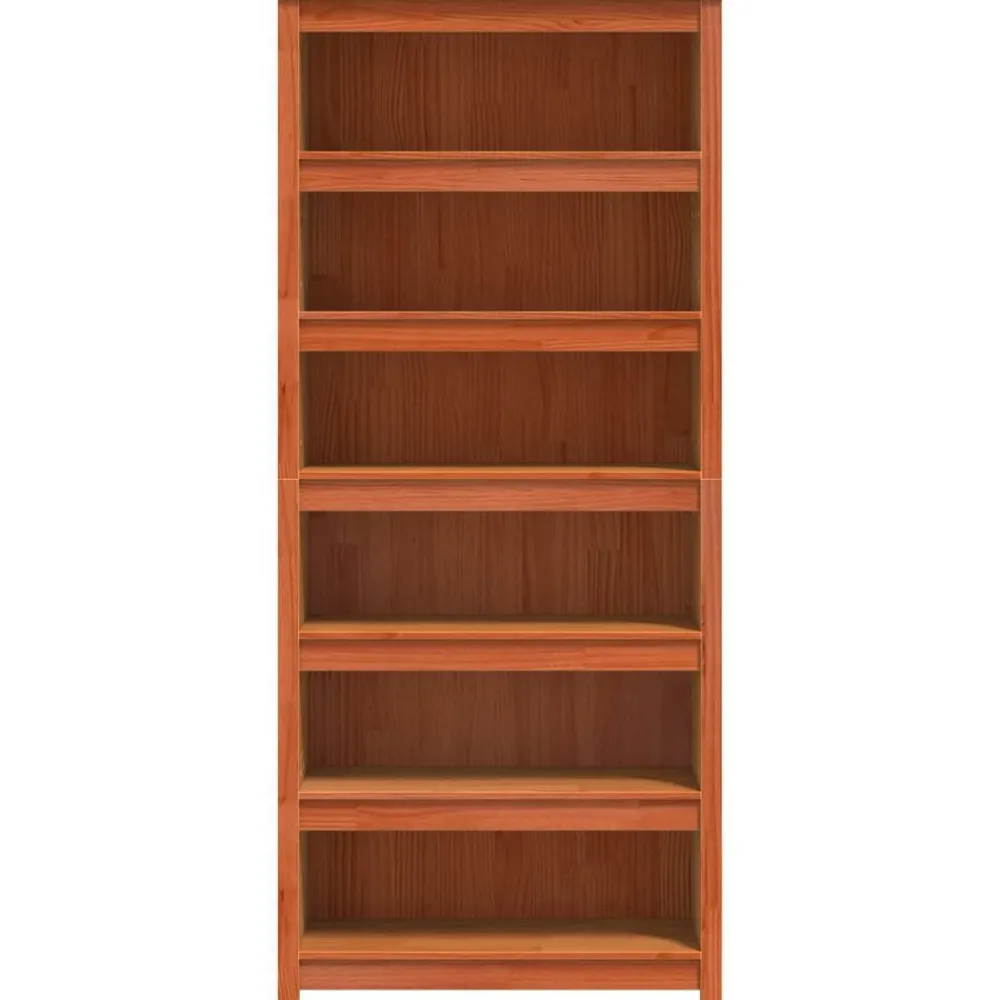 vidaXL Estanterías-Librería Marrón cera 80 x 35 x 183 cm Madera de pino macizo