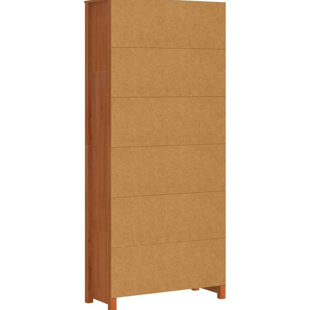 vidaXL Estanterías-Librería Marrón cera 80 x 35 x 183 cm Madera de pino macizo