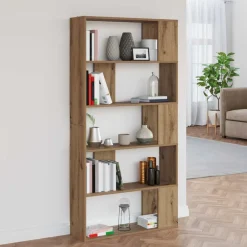 vidaXL Estanterías-Librería Roble artesanal 80 x 24 x 159 cm Madera de ingeniería