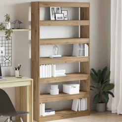vidaXL Librería Roble Artesanal 100 x 30 x 198 cm Madera de ingeniería Roble artisan New