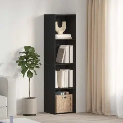 vidaXL Librería 143 x 30 x 36 cm Madera de ingeniería Roble negro Best