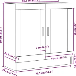vidaXL Estanterías-Librería 82,5 x 30,5 x 80 cm Madera de ingeniería