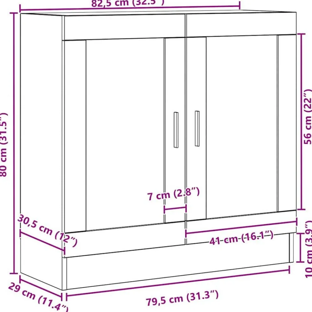 vidaXL Estanterías-Librería 82,5 x 30,5 x 80 cm Madera de ingeniería
