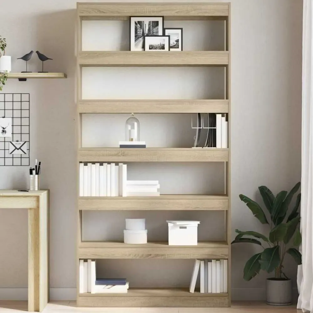 vidaXL Librería 100 x 30 x 198 cm Madera de ingeniería Roble Sonoma Hot