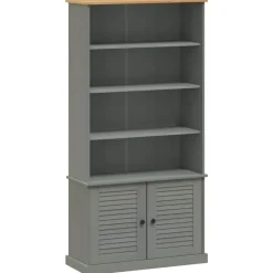 vidaXL Librería VIGO madera maciza de pino 85x35x170 cm Gris Online