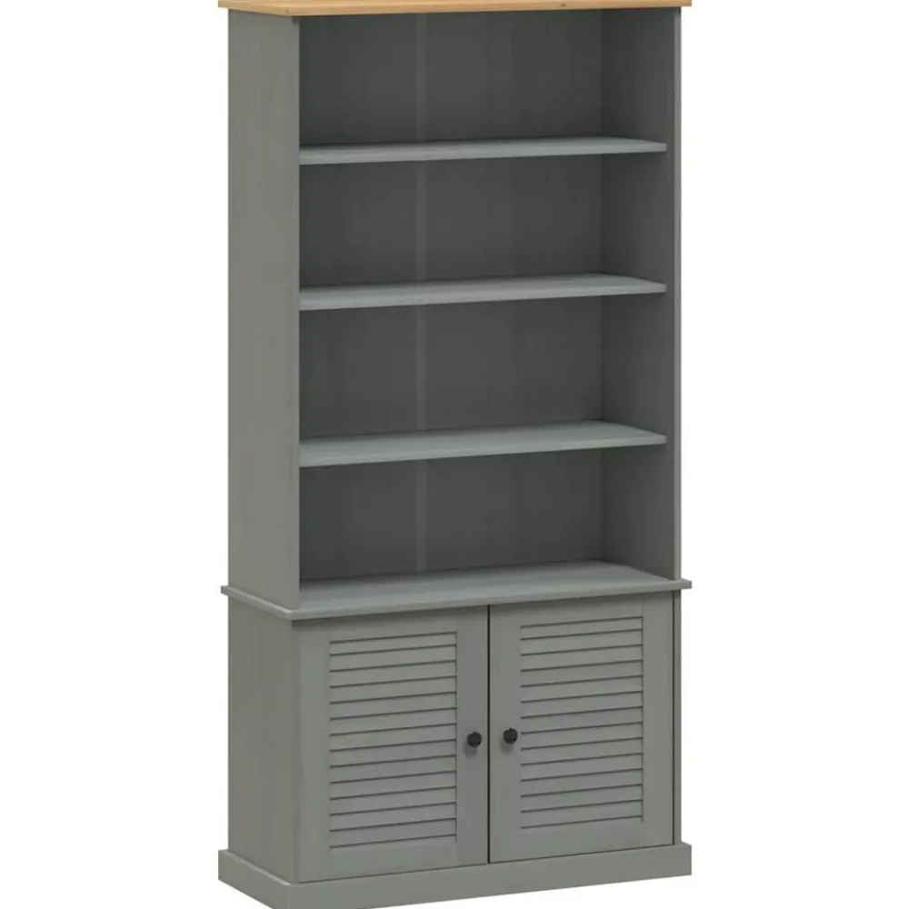vidaXL Librería VIGO madera maciza de pino 85x35x170 cm Gris Online